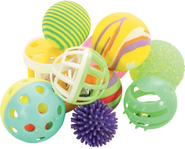 Zolux Zabawki dla kota - zestaw 10 różnych 4 cm