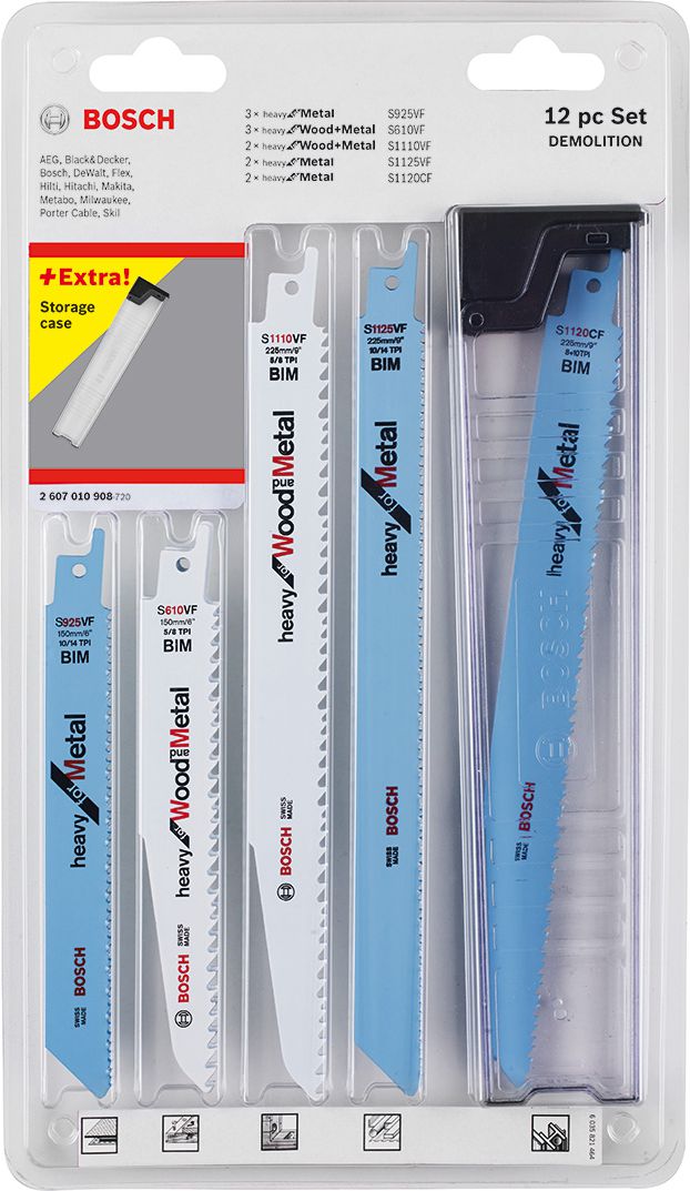 Bosch Zestaw brzeszczotów do wyrzynarek Demolition 12szt. (2607010908)