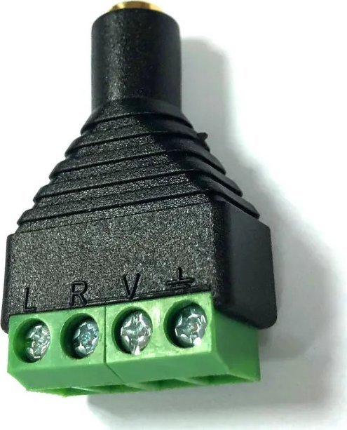 Aigostar Wtyk RCA męski 3.5 mm z szybkozłączem AV czarno-zielony Wtyk RCA męski 3.5 mm z szybkozłączem AV czarno-zielony