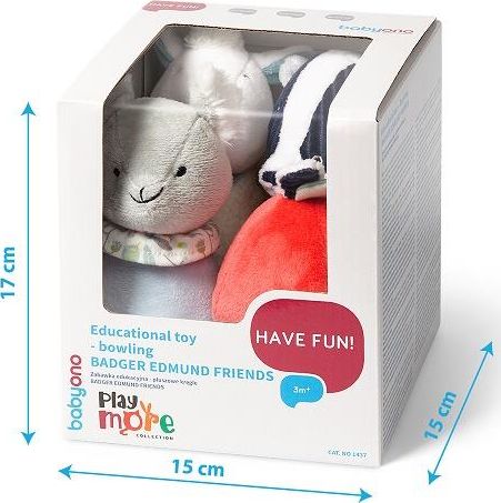 BabyOno 1437 PLUSZOWE KRĘGLE BADGER EDMUND FRIENDS