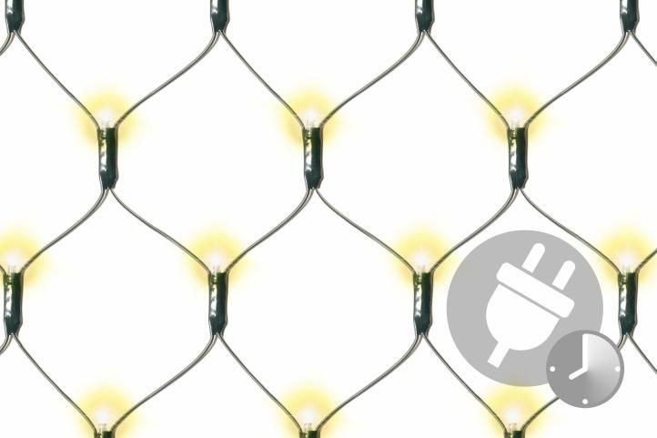 Lampki choinkowe Nexos Świąteczne oświetlenie - świecąca sieć 3 x 3 m - ciepła biel z timerem - 128 LED