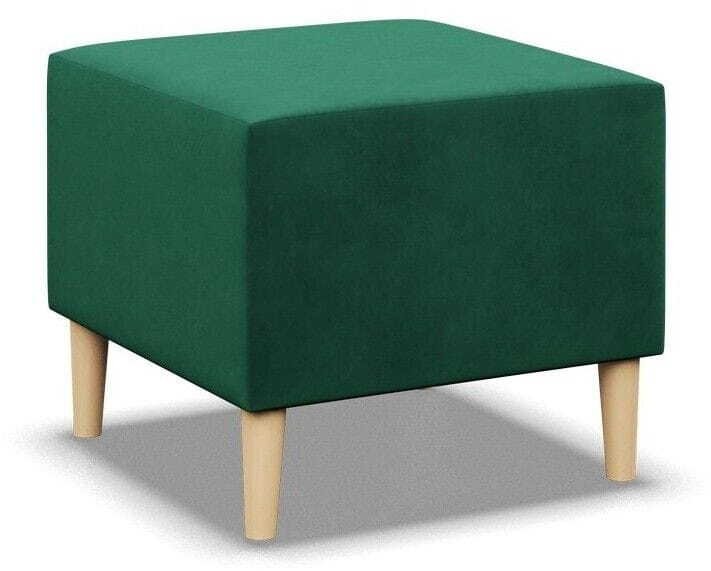 Pufa, podnóżek, MILO, velvet, 51x51x40 cm, butelkowa zieleń