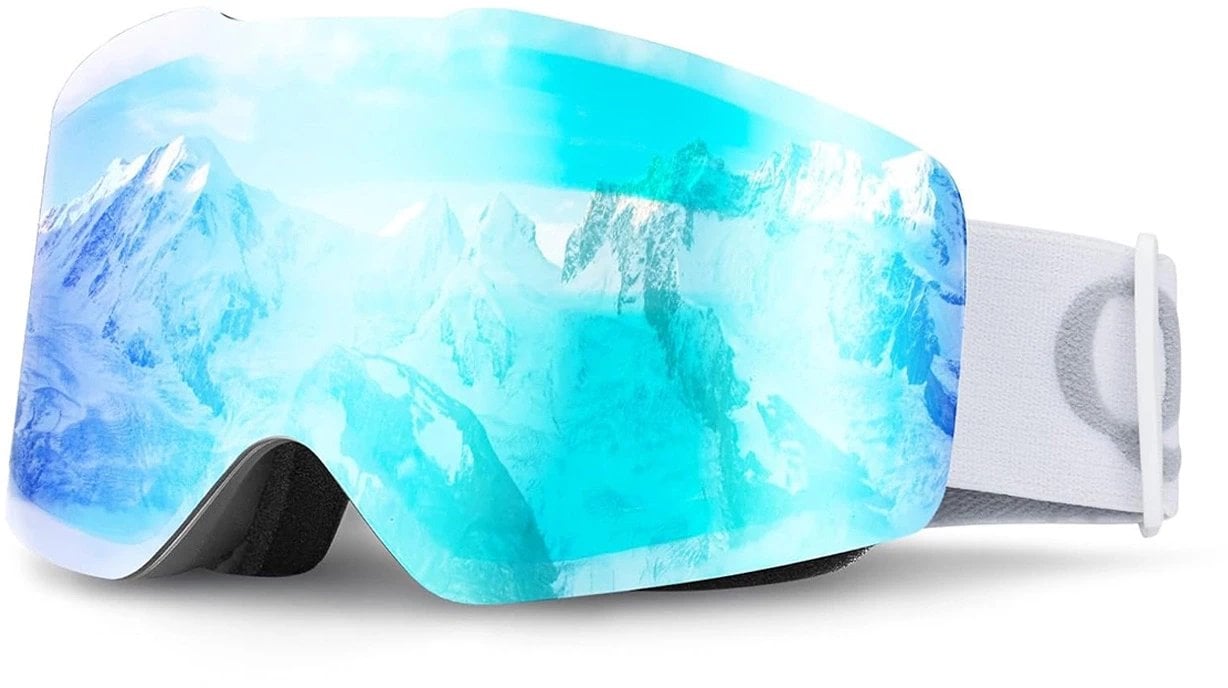 Gogle narciarskie Qunature White bezramkowe - białe