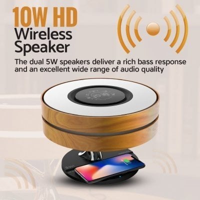 Głośnik Promate Mirth 3in1 / Night Lamp / Bluetooth speaker 10W / Qi Wireless charging / LED Clock