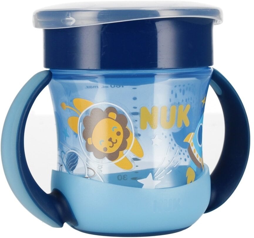 NUK NUK Kubek niekapek Magic Cup z uchwytami 160ml 6m+ niebieski świeci w ciemności