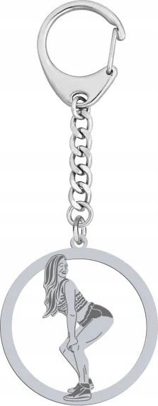 Radziszewska Jewellery Brelok do kluczy Twerking Twerk SREBRO 925 PREZENT GRAWER GRATIS