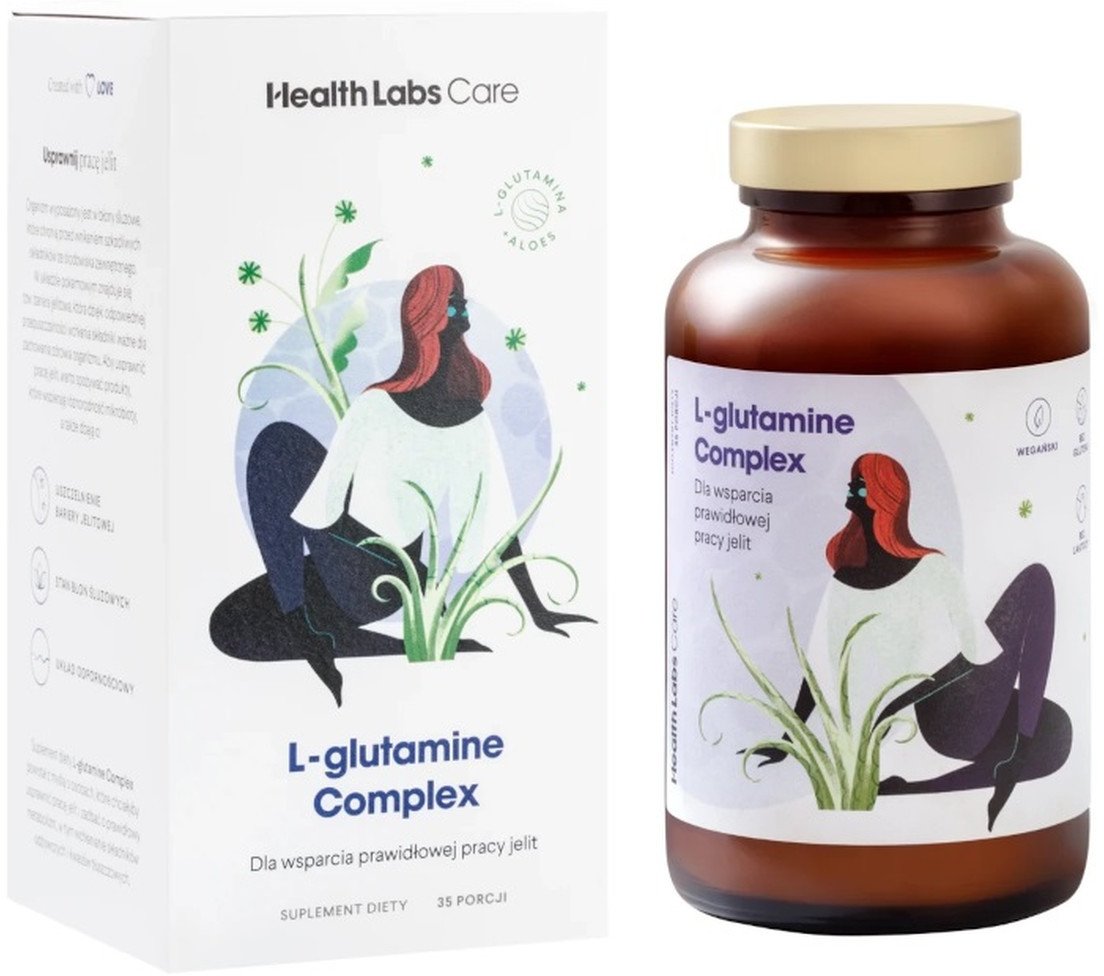HealthLabs L-Glutamine Complex l-glutamina z aloesem, 210g