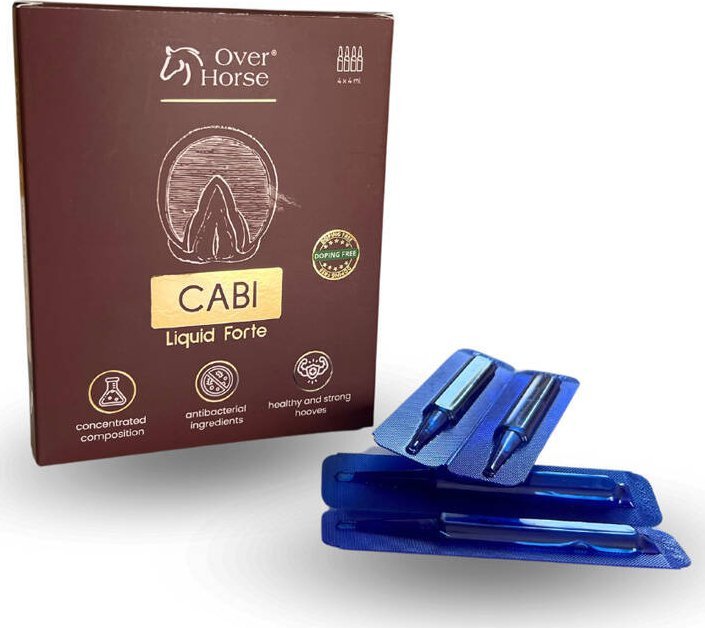 Over Horse Cabi Liquid Forte Specjalistyczny koncentrat w płynie na problemy z gnijącą strzałką kopyta 4 x 4 ml