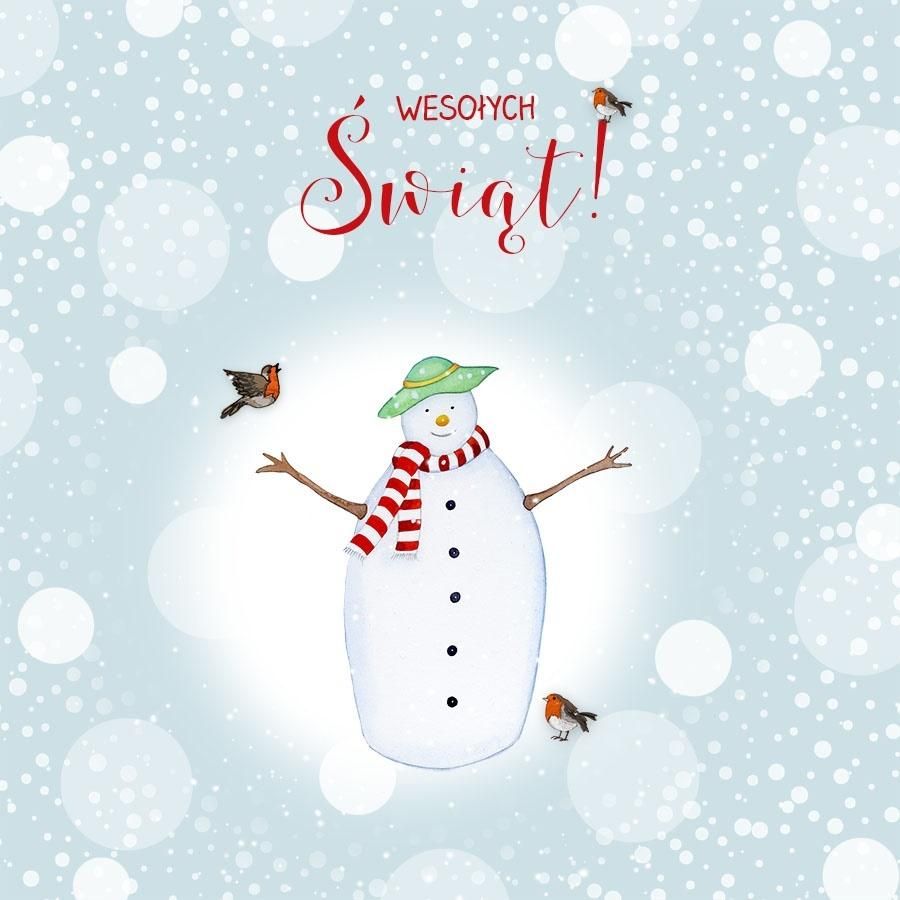 Clear Creation Karnet Swarovski kwadrat CL3508_PO Święta Bałwan