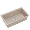 LOGAN 110 GraniteQ zlewozmywak pearl beige 76x45x23,5 cm 1-komorowy podwieszany z syfonem manualnym stal szlachetna
