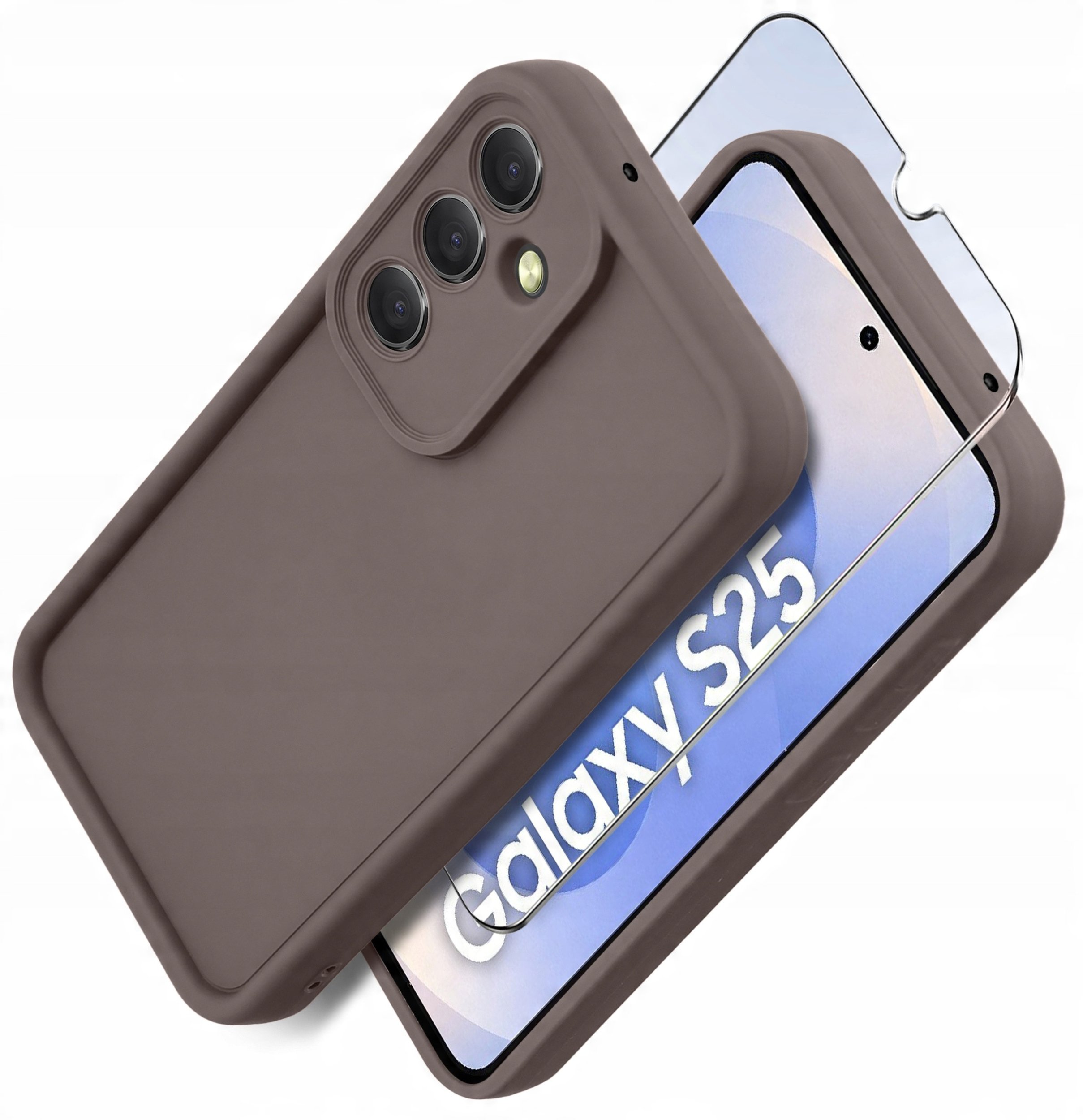 Etui do Samsung S25 silikonowe MATOWE + Szkło ochronne na ekran 9H