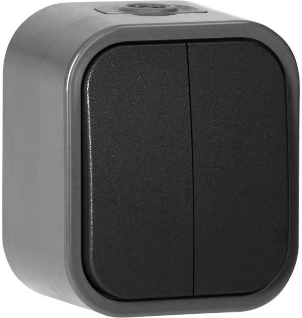 Łącznik n/t świecznikowy B2, 10A, 250V, IP54, WNT-2B2, szary/czarny,OR-OE-7801/GB