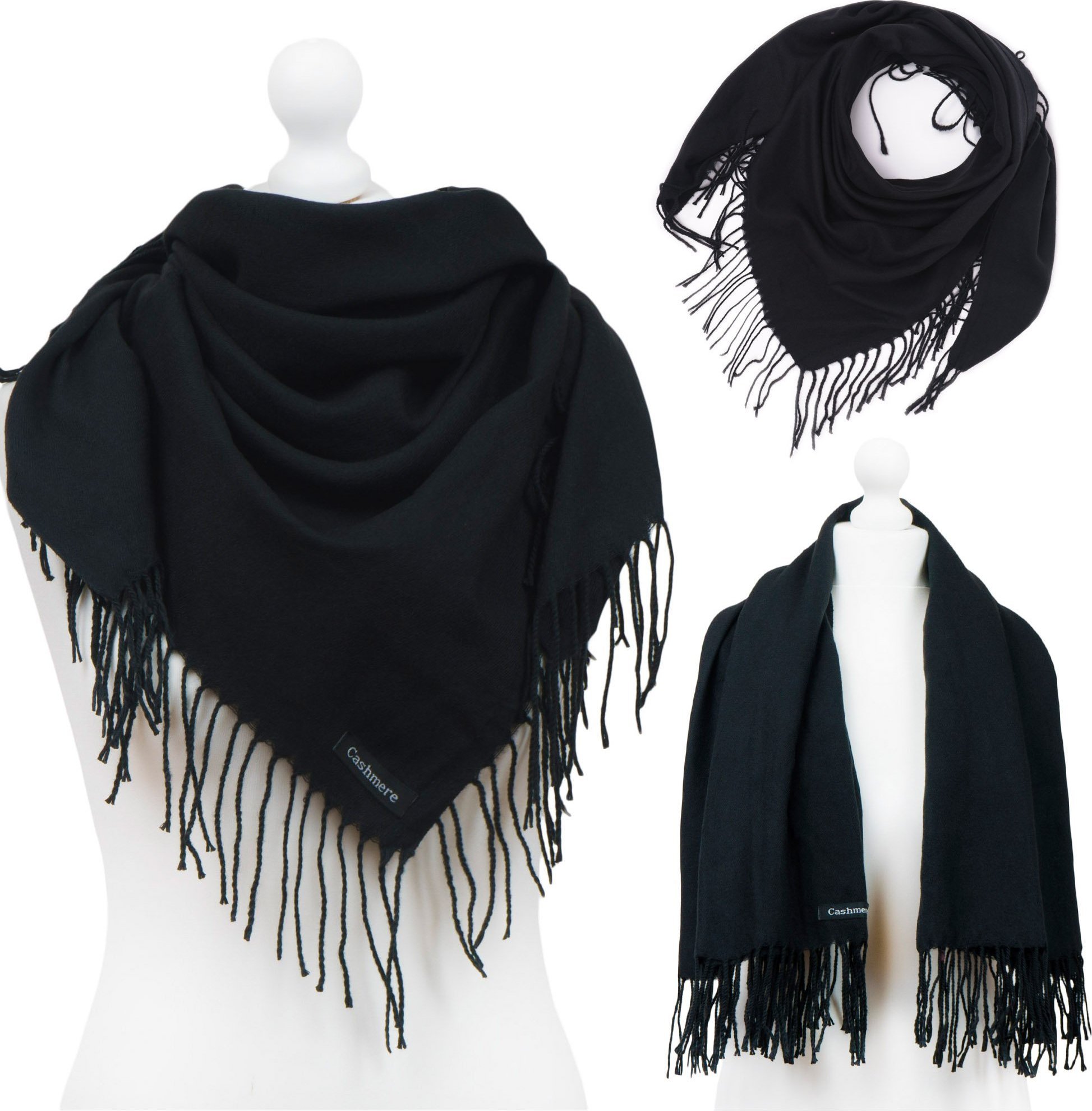 Aleszale Duża Chusta Kaszmirowa Gładka Damska Ciepła Kolory