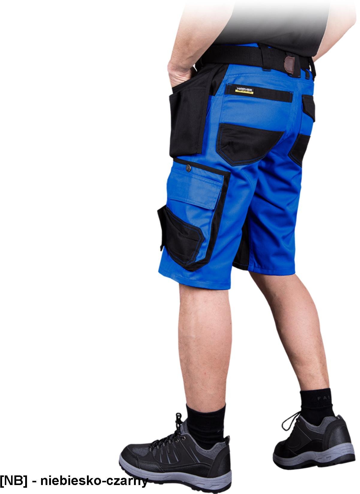 HARVER-TS - krótkie spodnie ochronne, 7 kieszeni, 65% poliester, 35% bawełna, gramatura 300 g/m2 - jasnoszaro-czarny XL