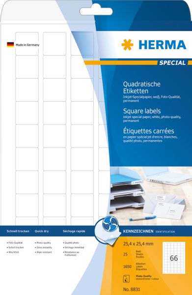 Herma Etykiety InkPrint A4, papier biały matowy, 1650 szt., zaokrąglone narożniki (8831)