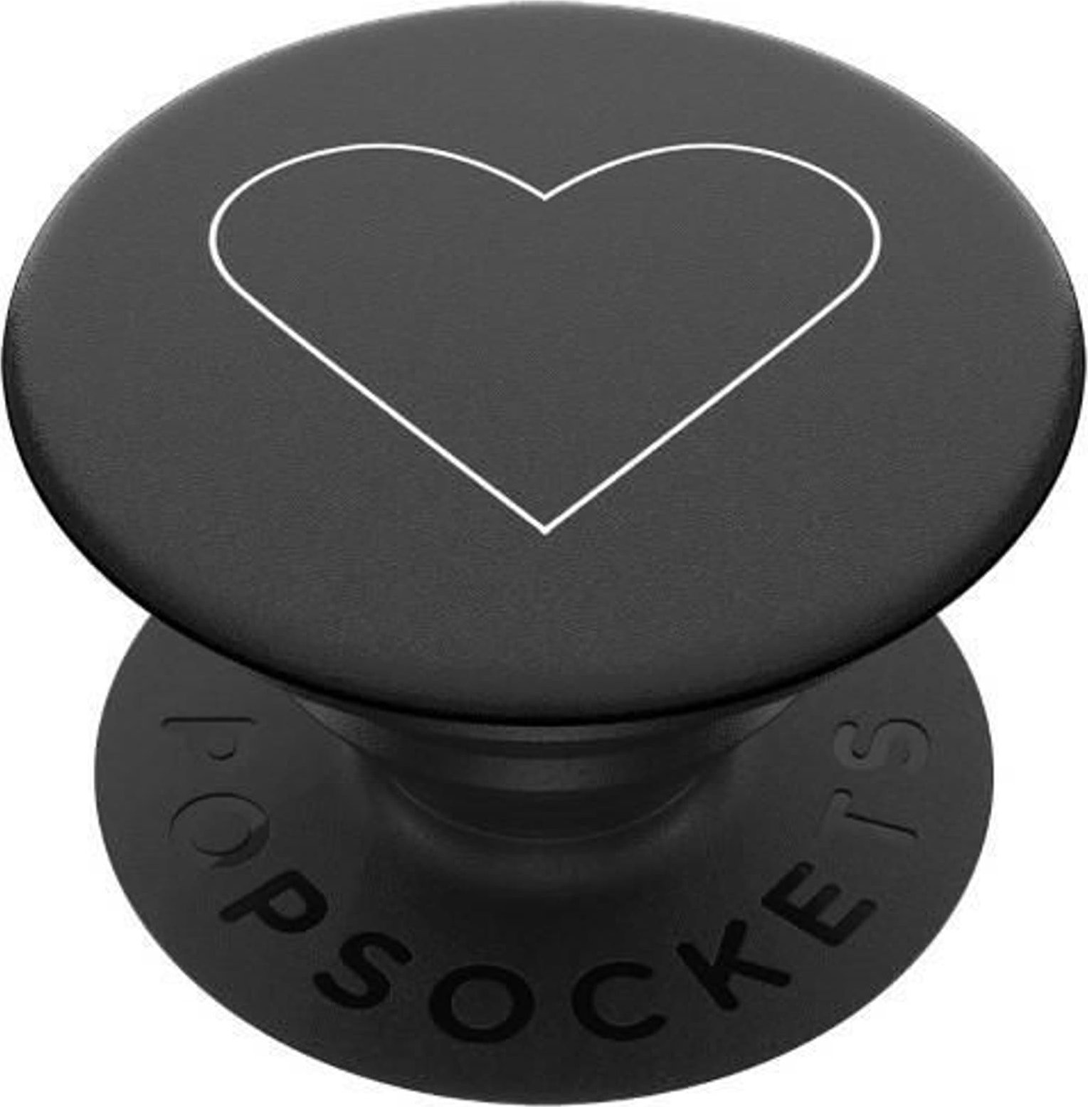 PopSockets PopSockets PopGrip - Wysuwana podstawa i uchwyt do smartfonów i tabletów z wymienną górną częścią - White Heart Black