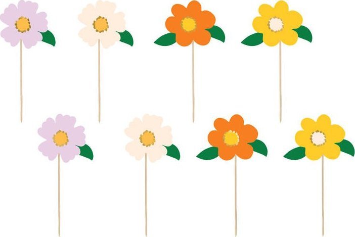 Party Deco Toppery na tort Kwiaty, 13 cm one size