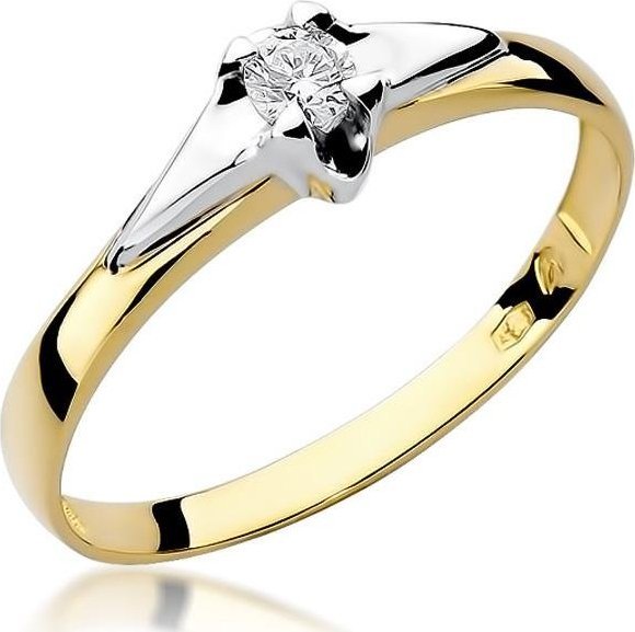 Best Diamonds złoty pierścionek z brylantem 0.10ct 13