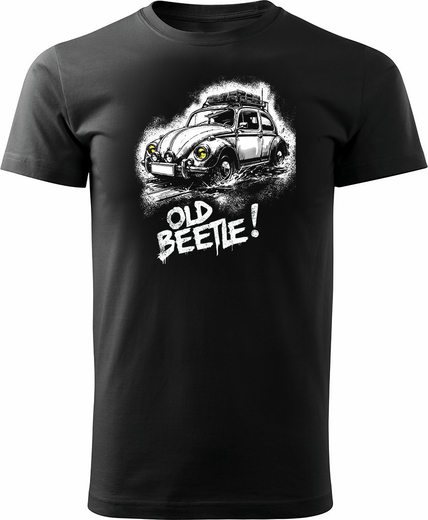 Koszulka VW Beetle garbus z samochodem garbusem męska czarna REGULAR XXL