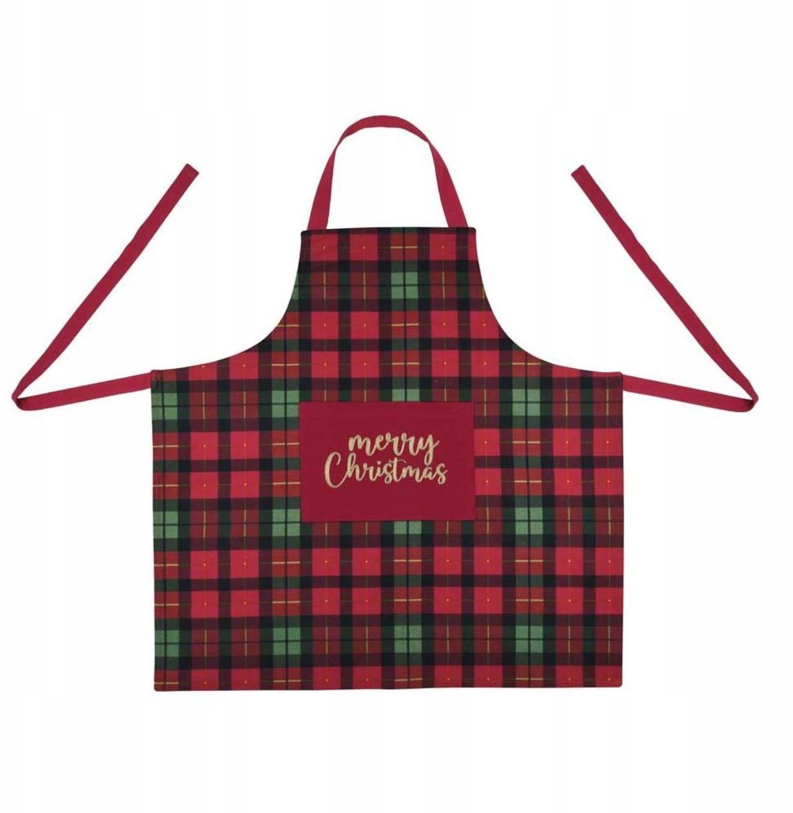 Świąteczny fartuch kuchenny z kieszenią, 80 x 80 cm
