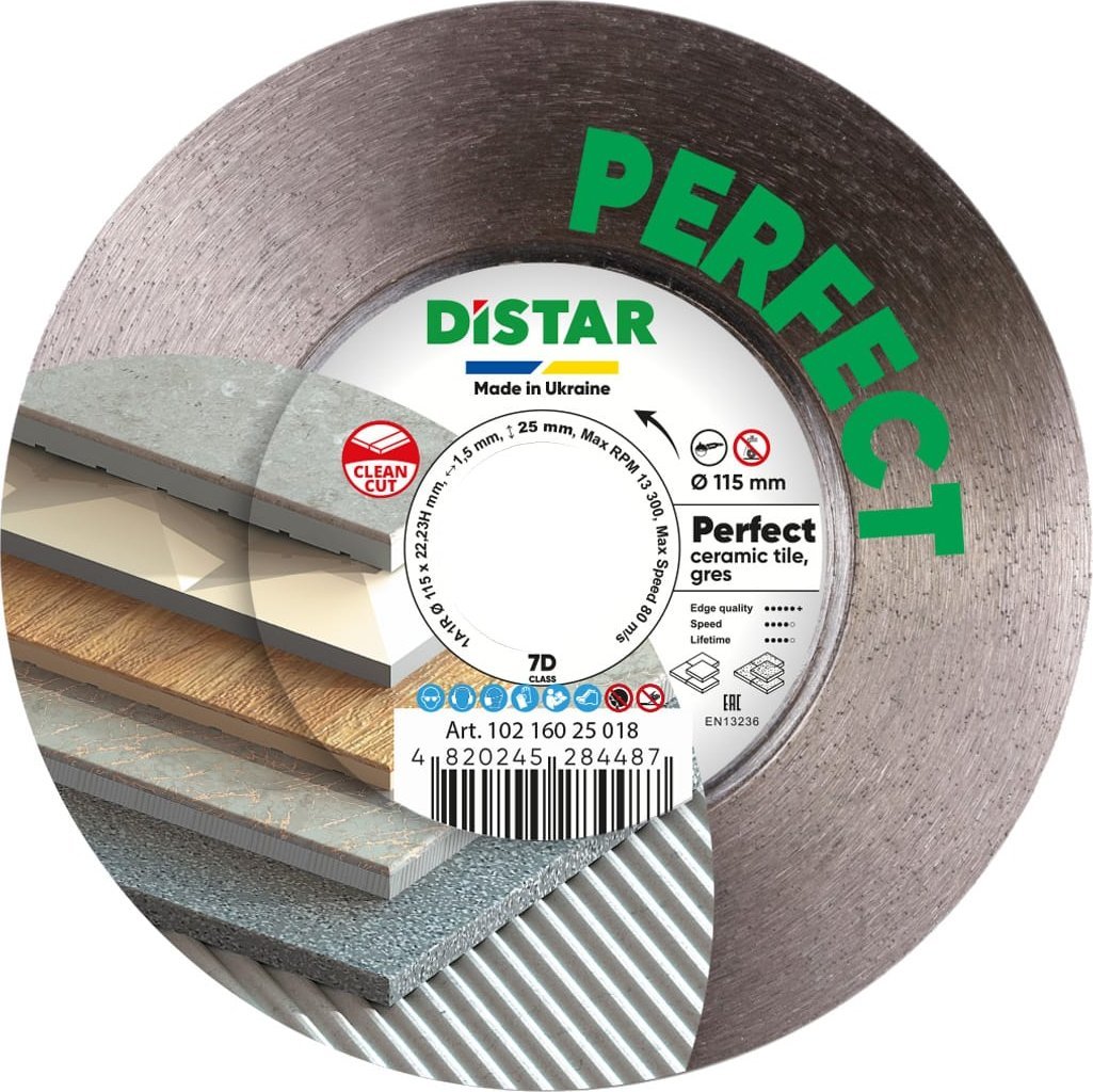 Distar Diamentowa tarcza tnąca Distar 1A1R 115x1,5x25x22,23H Perfect