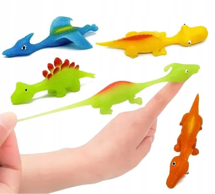 Dinozaury ZABAWKA Żelowe do STRZELANIA KOMPLET dla DZIECI 5 sztuk