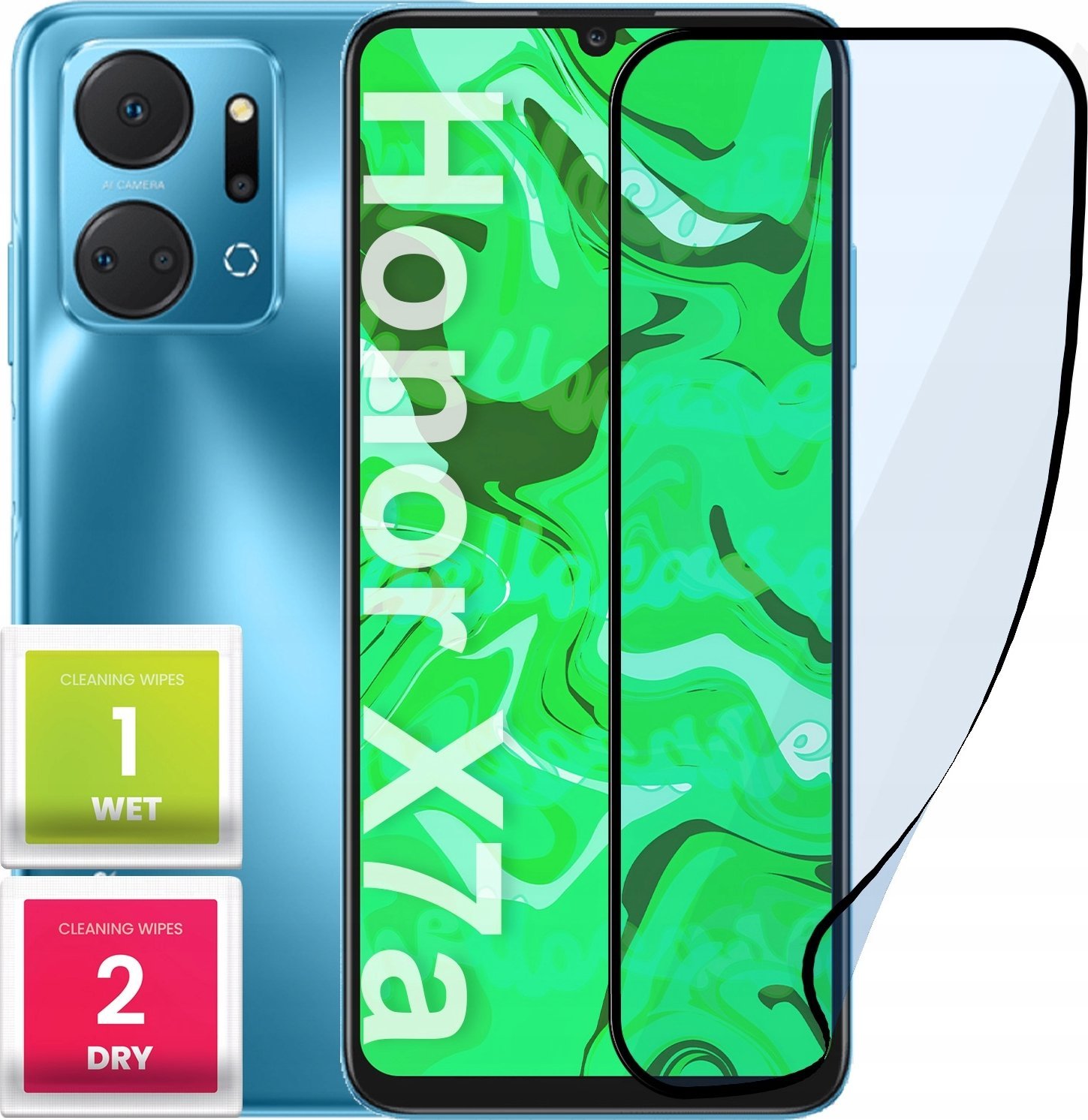 Hello Case Szkło Hybrydowe do Honor X7a (szybka 9H, pełne 5D, ochronne, na cały ekran)