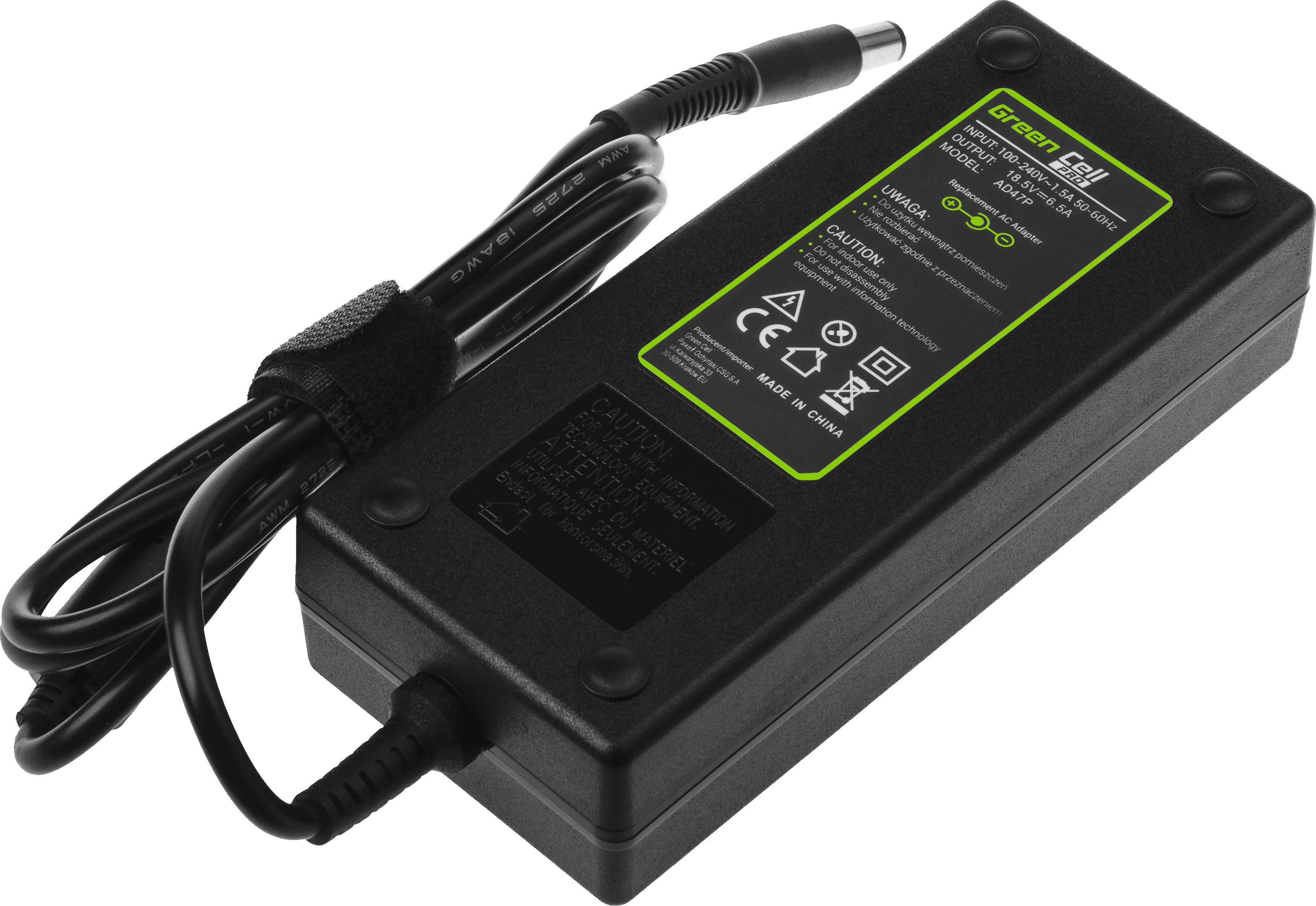Zasilacz do laptopa Green Cell 120 W, 5 mm, 6.5 A, 18.5 V (AD47P)