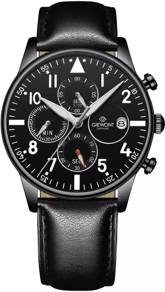 Zegarek Giewont Zegarek Męski Chronograph Sapphire Czarny GW5630-A1