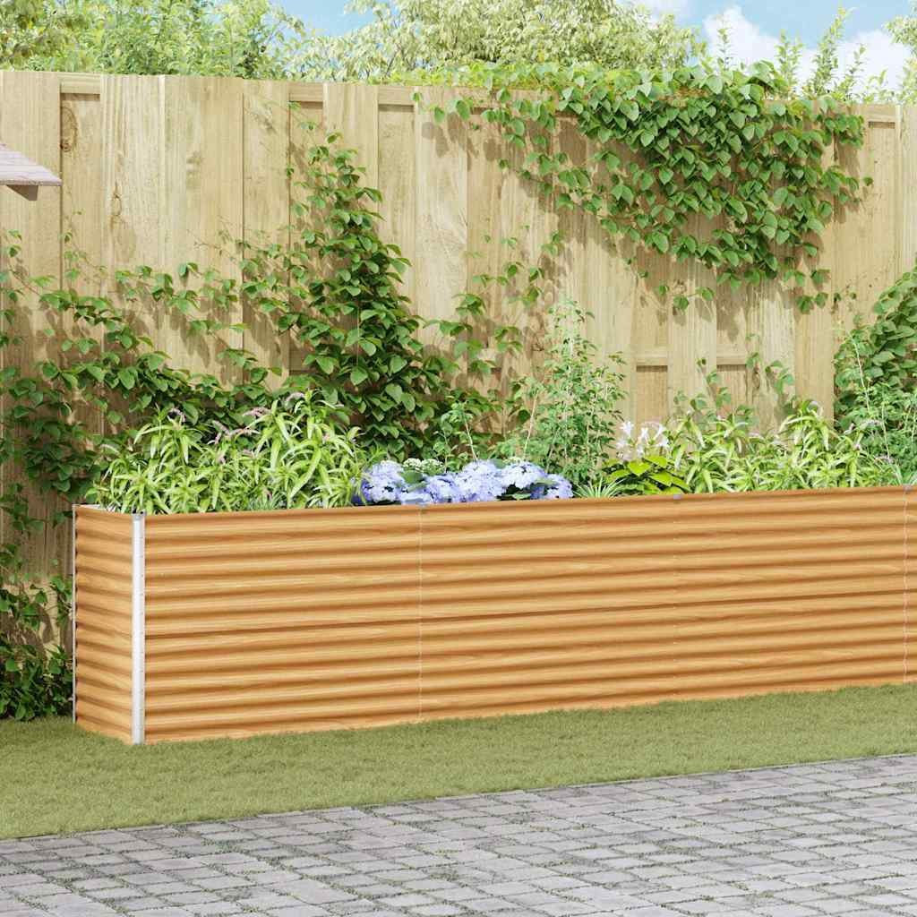 Skrzynia ogrodowa vidaXL Podniesiona grządka ogrodowa 485 x 50 x 68 cm stal ocynkowana