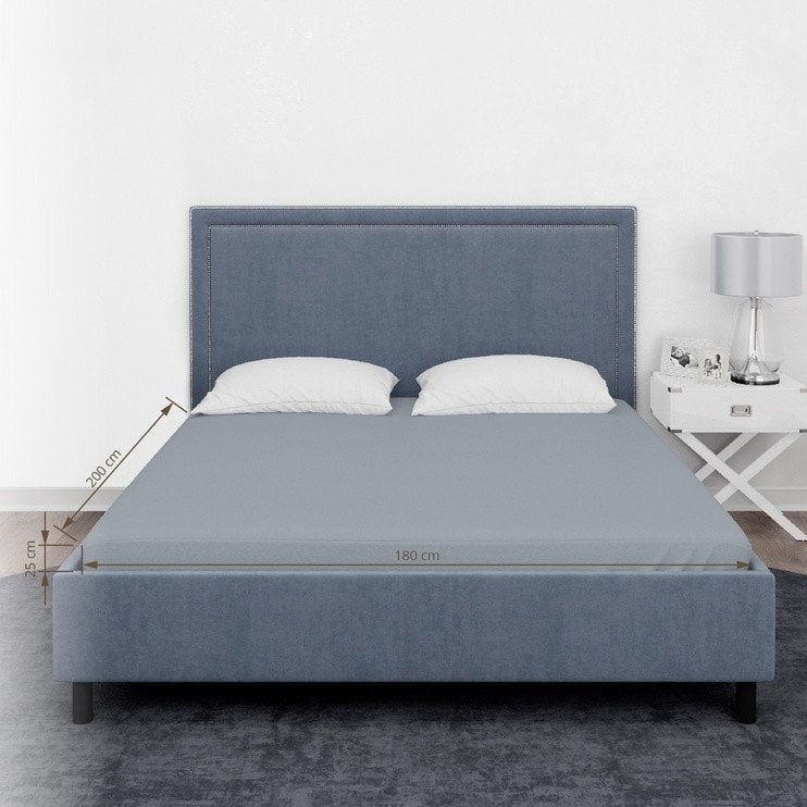 FITTED SHEET COTTON 180X200+25 GREY