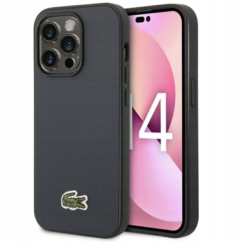 Etui Lacoste Iconic Petit Pique MagSafe do iPhone 14 Pro Max granatowy