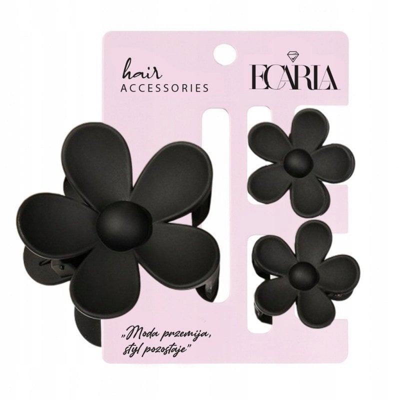 eCarla Zestaw spinki do włosów klamrowe 3w1 Kwiat XL + 2 szt. mini spinek SP436