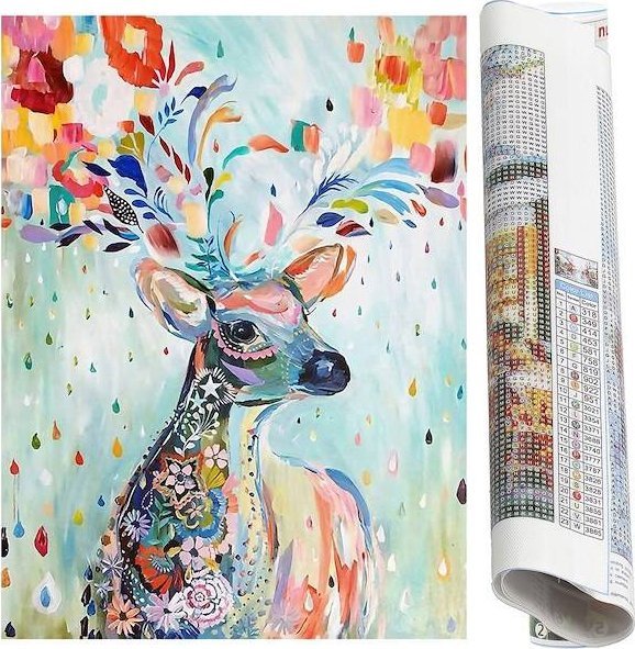 Springos Haft diamentowy jelonek mozaika diamentowa 40x30 cm UNIWERSALNY