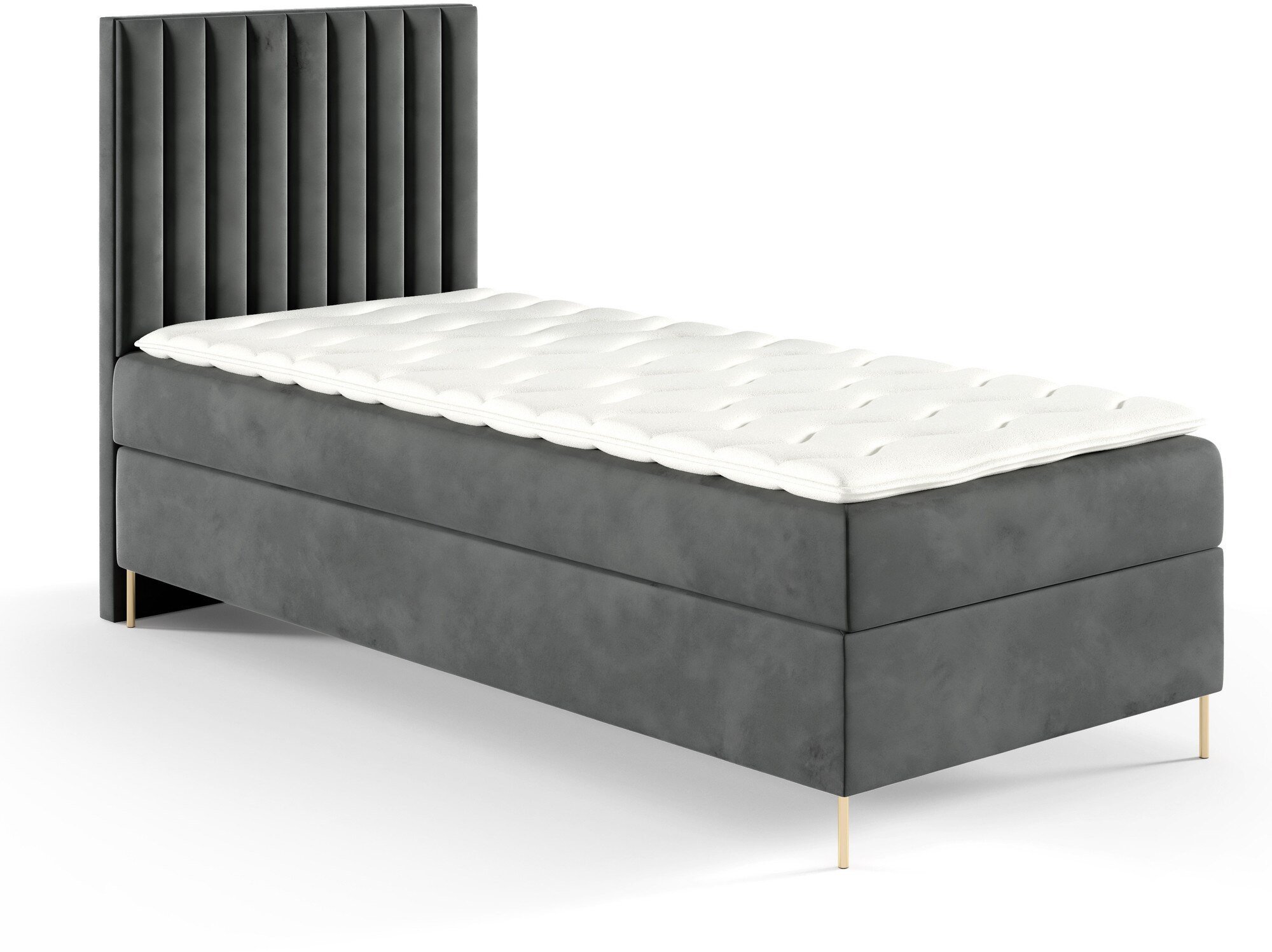 Łóżko kontynentalne Lilly Box 90x200 z nogami riviera 91