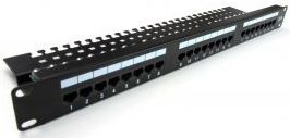 Digitus Patch panel kompletny 19 cali 24x RJ45 U/UTP kat. 5e czarny RAL 9005 z tacką (DN-91524U-EC)