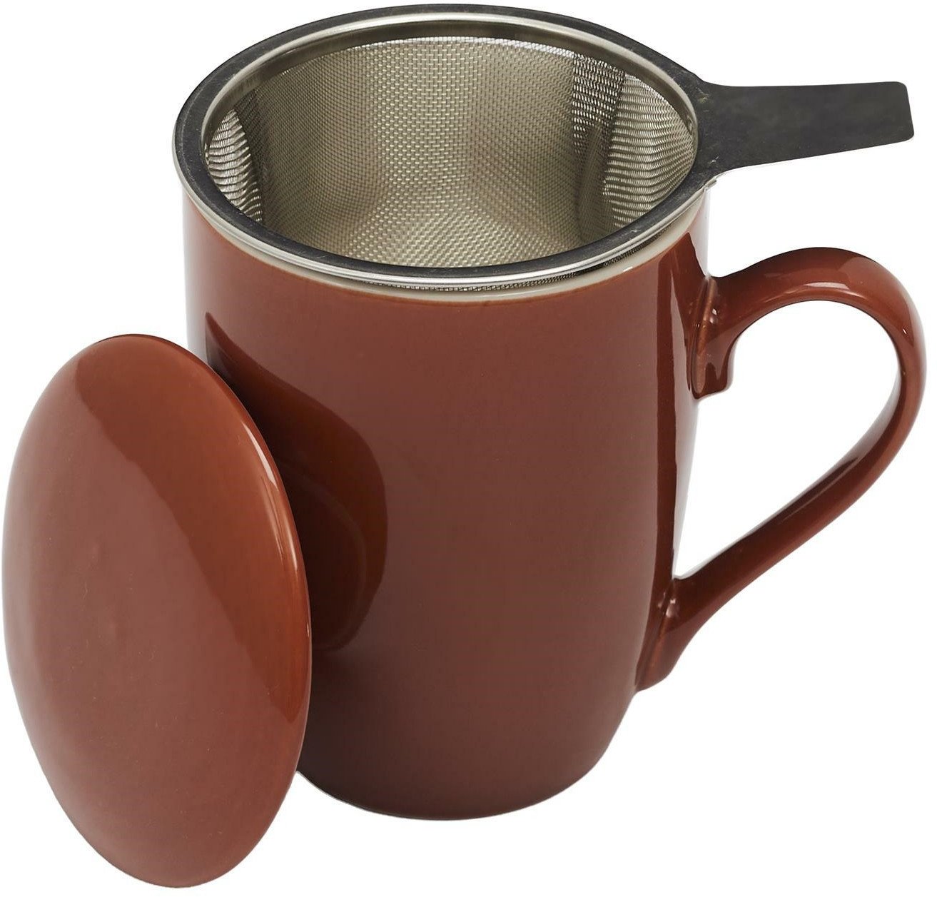 INTESI KUBEK MIRA POMARAŃCZOWY Z ZAPARZACZEM I POKRYWKĄ