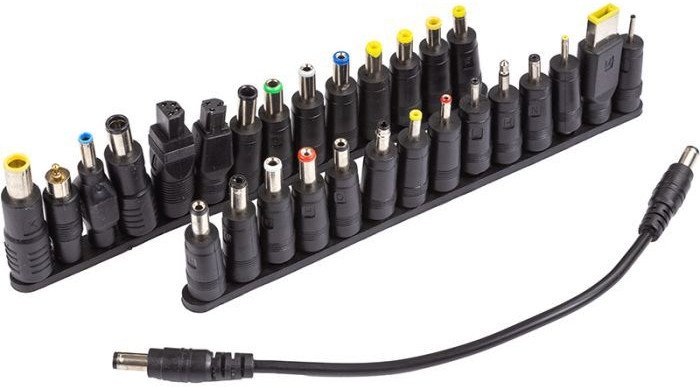 Nešiojamų kompiuterių įkroviklių adapterių rinkinys, 28 vnt.