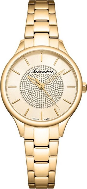 Zegarek Adriatica Zegarek damski Adriatica A3818.1111Q CYRKONIE złoty