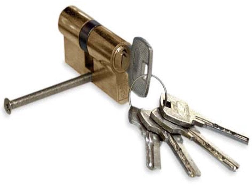 CYLINDER LOCK 65MM 30X35 BRASS 5 KEYS