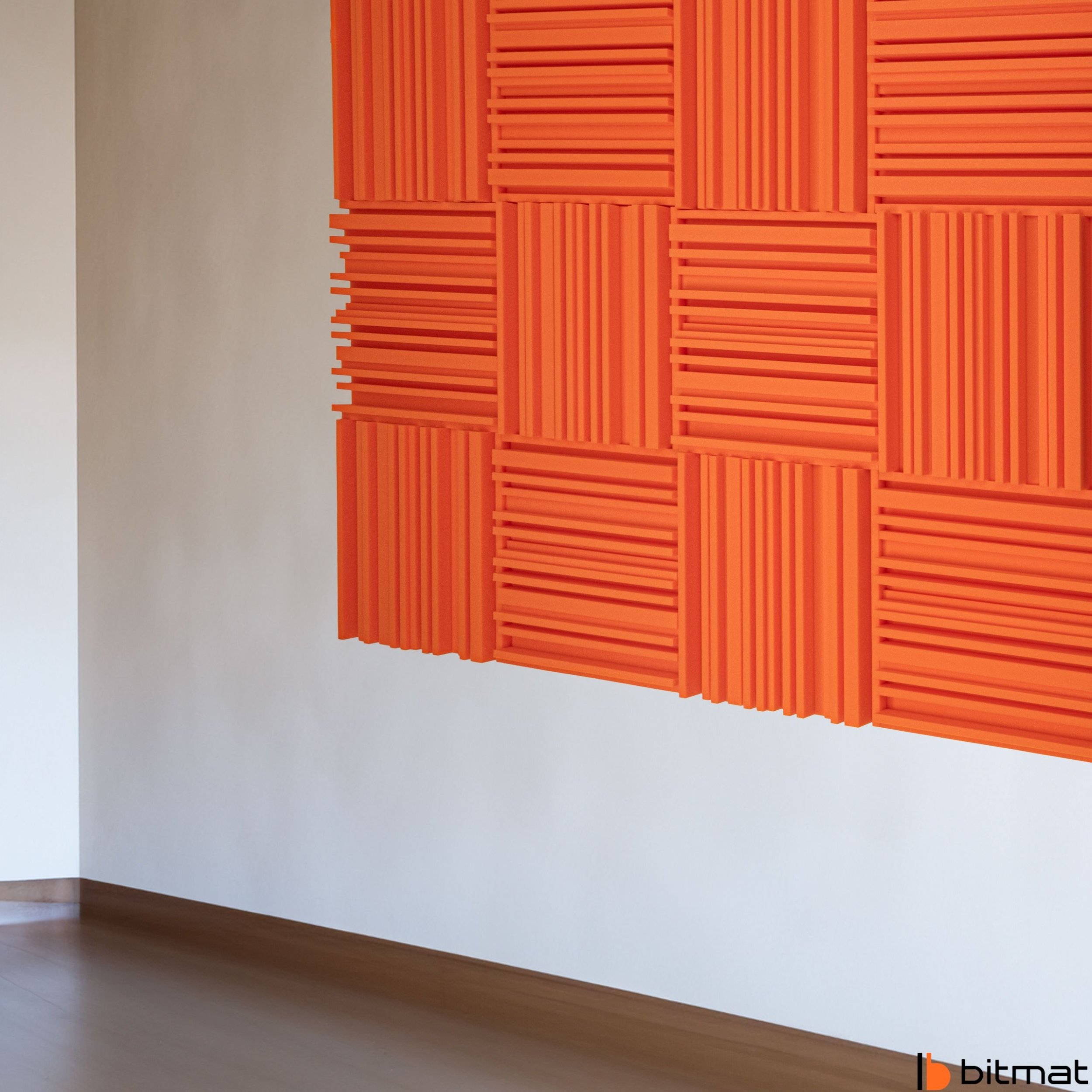 Pianka wygłuszająca ozdobna na ścianę nowoczesny wzór pomarańczowy Equalizer 12 sztuk 3m2