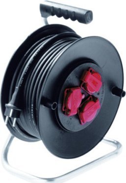 Bachmann Bęben kablowy BACHMANN z uziemionymi gniazdami, 3-kanałowy 230VAC, IP44, 40 m