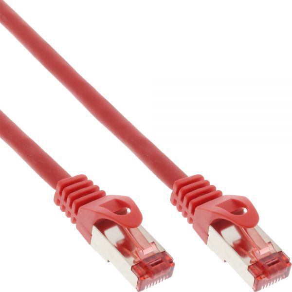 InLine Patchcord S/FTP, PiMF, Cat.6, 250MHz, PVC, CCA, czerwony 0.5m (76150R)