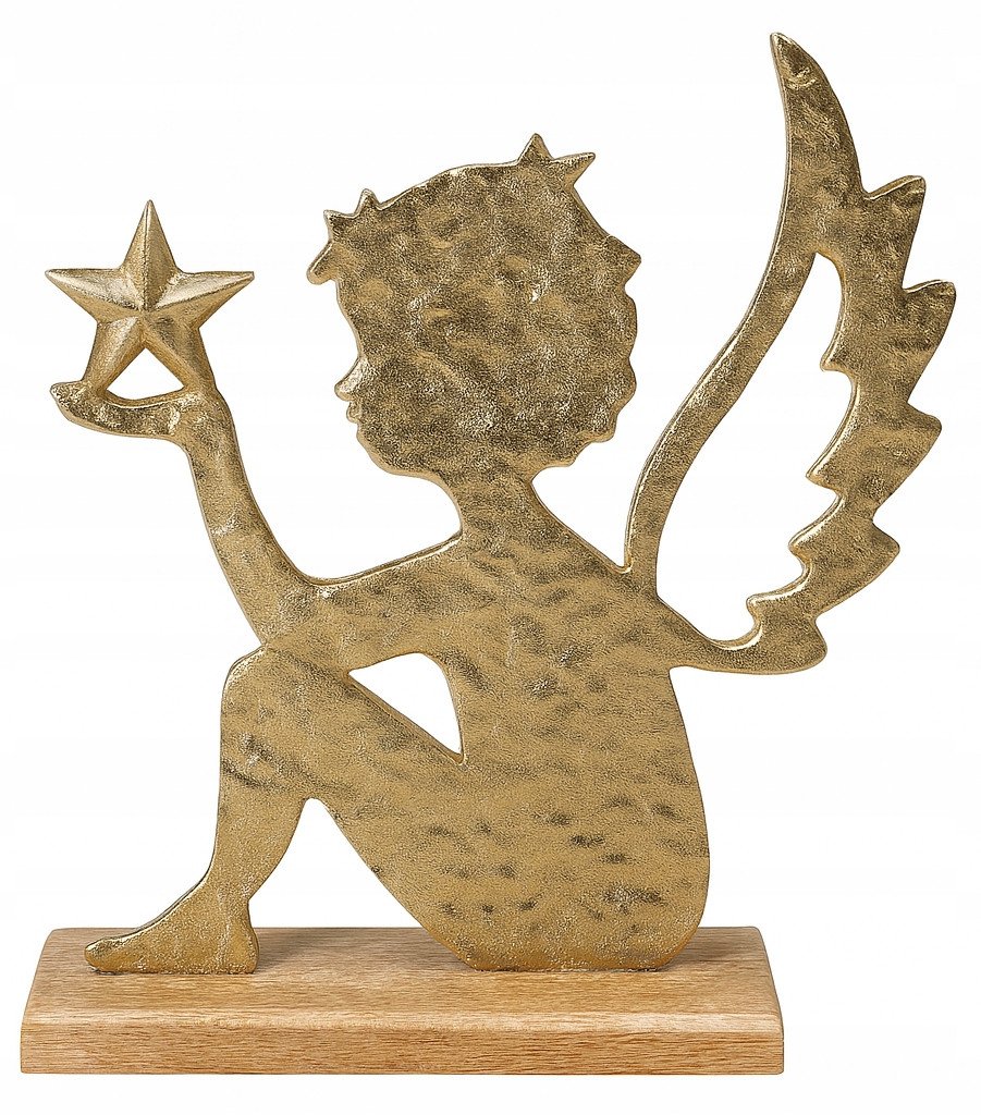 Figurka świąteczna Aniołek drewniany złoty 23cm 1szt