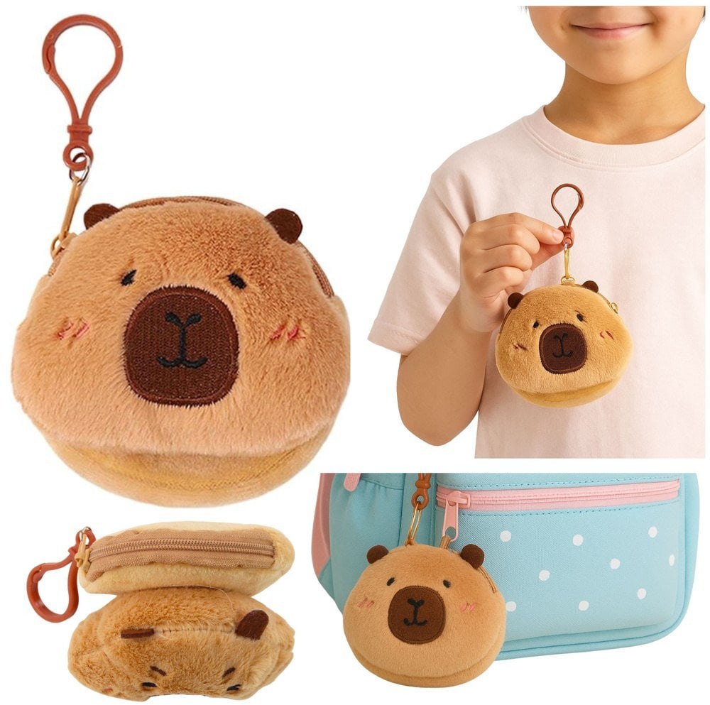 Pluszowy Portfelik Kapibara Brelok Dla Dzieci Brązowy