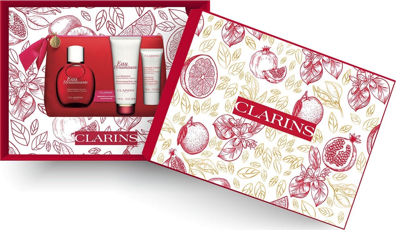 Clarins SET (EAU DYNAMISANTE 100ML + EAU DYNAMISANTE BODY LOTION 100ML + EXFOLIATING BODY SCRUB 30ML)