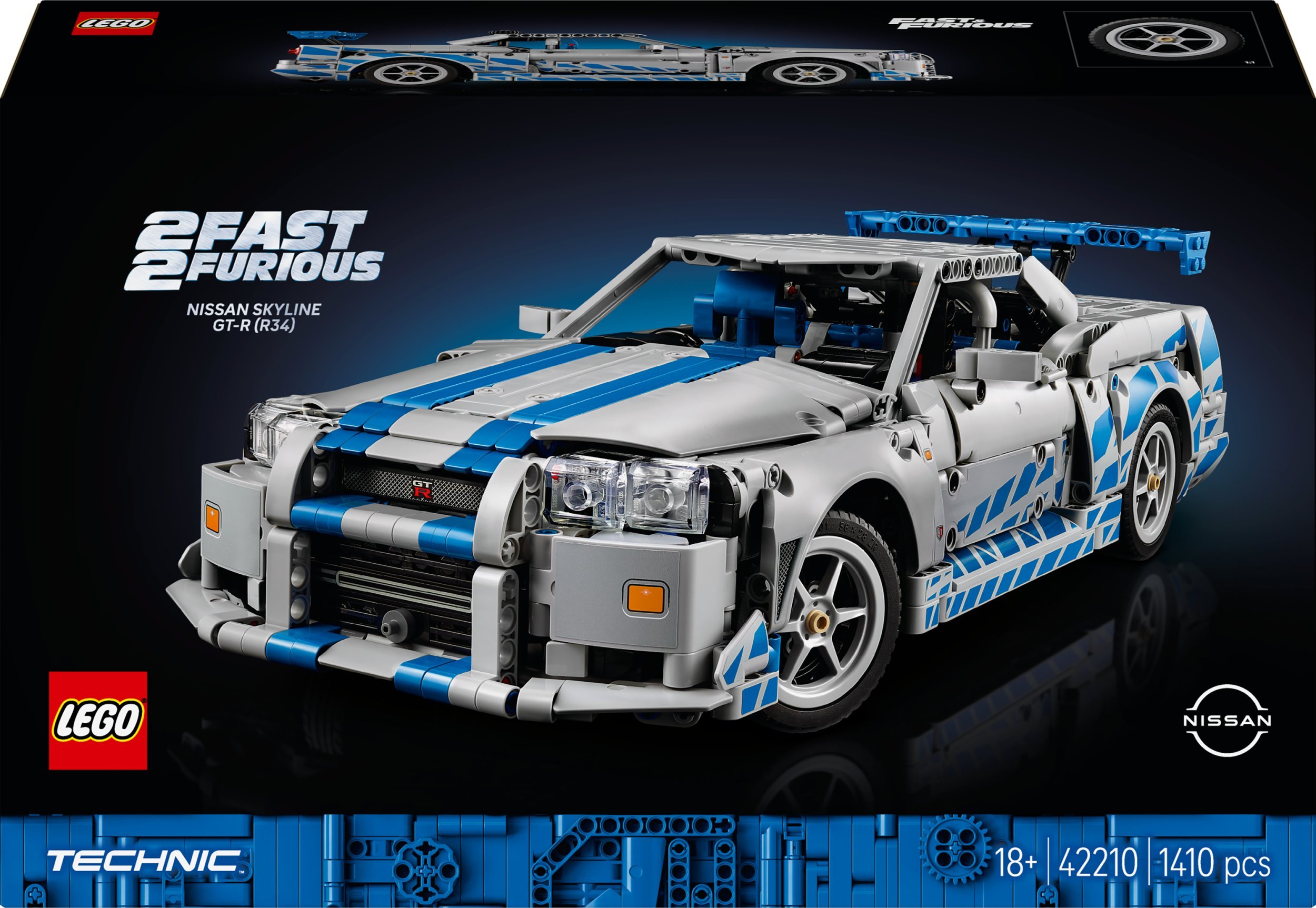 Technic Samochód Nissan Skyline GT-R (R34) z filmu Za szybcy, za wściekli (42210)