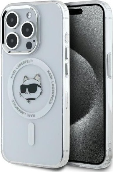 Karl Lagerfeld Karl Lagerfeld KLHMP15LHLSCHH iPhone 15 Pro 6.1" biały/white hardcase IML Metal Choupette Head MagSafe