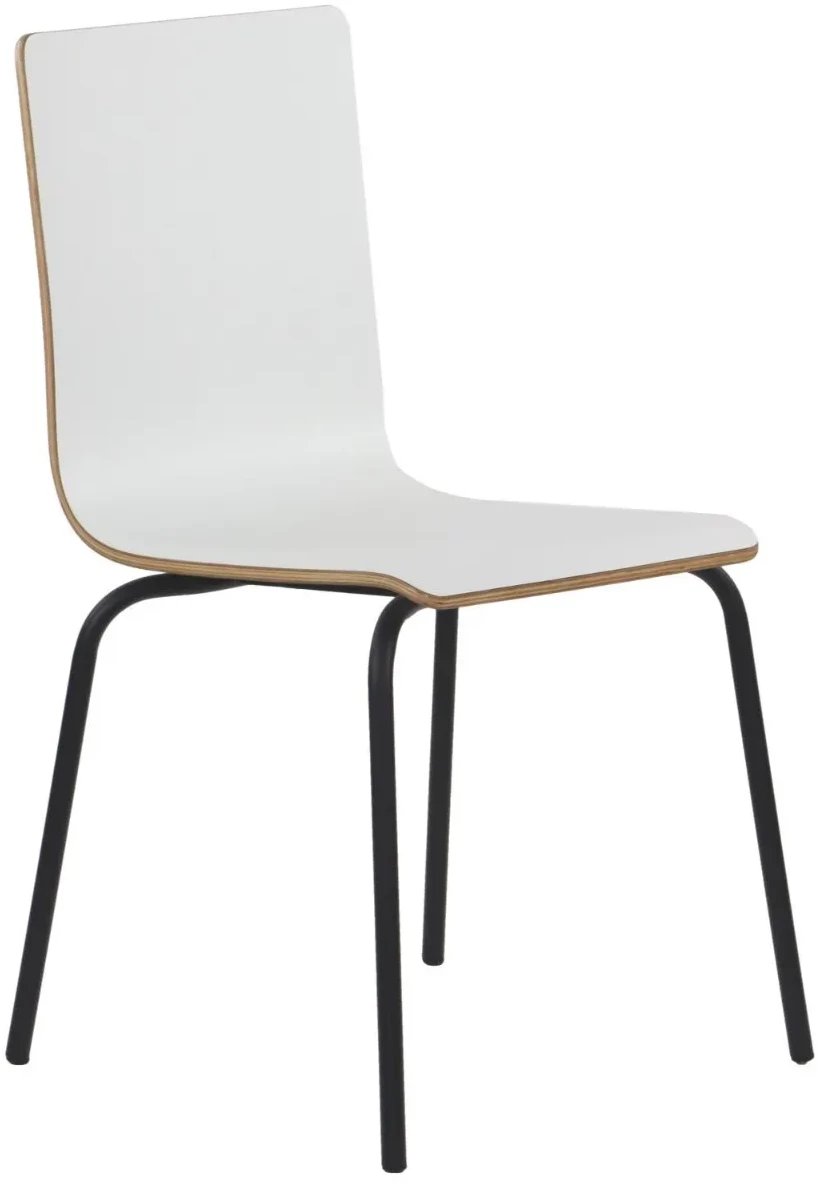 Krzesło ze sklejki laminowanej WERDI B białe/czarne STEMA