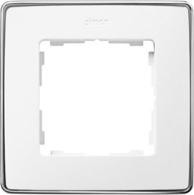Kontakt-Simon Simon Detail 82 Ramka pojedyncza Detail SELECT-metal BIAŁA / podstawa Chrom 8201610-244